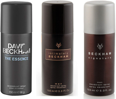 

David Beckham Signature Intimately The Essence Deodorant Spray - For Men(450 ml, Pack of 3)