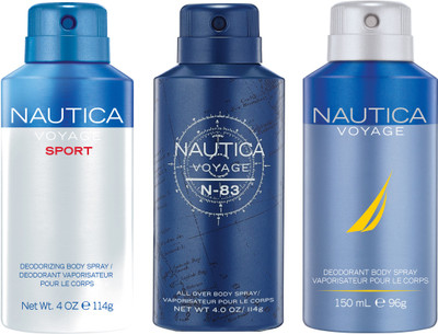 

Nautica VOAGE N83 V SPORTS Deodorant Spray - For Men(450 ml, Pack of 3)