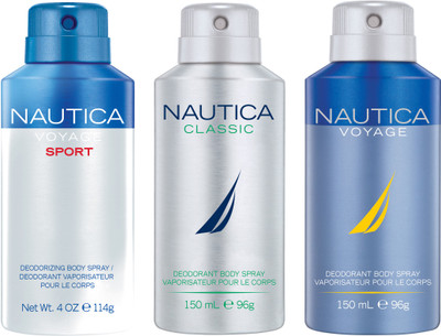 

Nautica VOAGE CLASSIC V SPORTS Deodorant Spray - For Men(450 ml, Pack of 3)