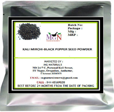 

MG Naturals KALI MIRCHI-BLACK PEPPER SEED POWDER-100 GM(100 g)