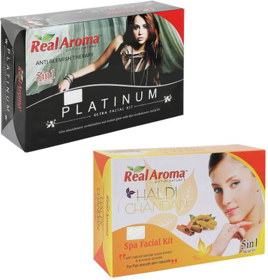 

Real Aroma Platinum Haldi Chandan Facial Kit 740 g(Set of 2)
