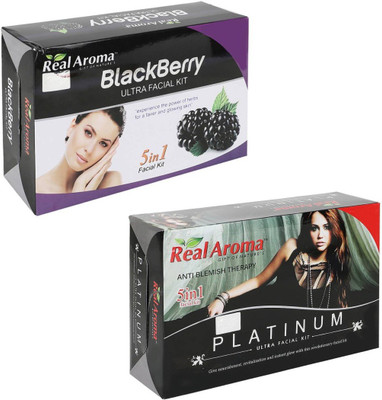 

Real Aroma Blackberry Platinum Facial Kit 740 g(Set of 2)