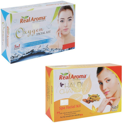

Real Aroma Oxygen Haldi Chandan Facial Kit 740 g(Set of 2)