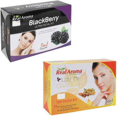 

Real Aroma Blackberry Haldi Chandan Facial Kit 740 g(Set of 2)