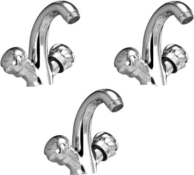 

Oleanna ALCOMN-12 Moon Center Hole Basin Mixer With Connection Pipe With Hot & Cold Water Feature (Disc Fitting | Quarter Turn | Form Flow) (Pack of 3 Pcs) Mixer Faucet(Deck Mount Installation Type)