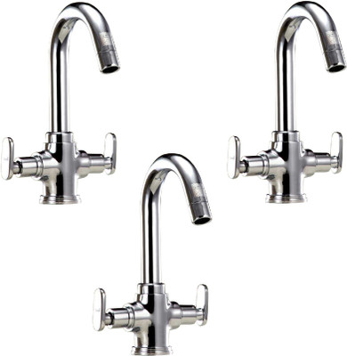 

Oleanna ALCOMT-19 Metro Center Hole Basin Mixer With Connection Pipe With Hot & Cold Water Feature (Disc Fitting | Quarter Turn | Form Flow) (Pack of 3 Pcs) Mixer Faucet(Deck Mount Installation Type)