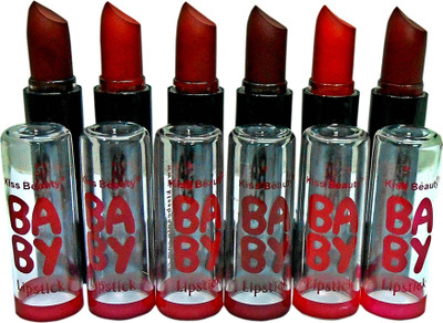 

Kiss Beauty Baby Lipstick Matte Colors (Set of 6).(MIX, 2.8 g)