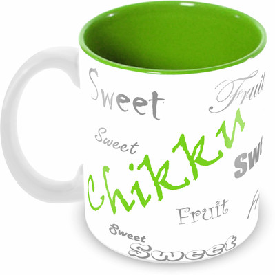 

Tuelip stylish customize name "CHIKKU" with meaningful Printed Tea & Coffee 350 ML Ceramic Mug(350 ml), Green