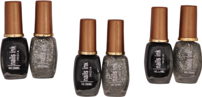 

Nails Ink crazyblackwhitezari Multicolour(Pack of 12)