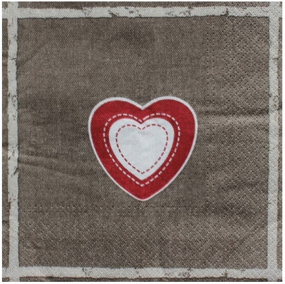 

craftsneed Decorative 3Ply paper napkin for decoupage-Heart of Canvas Multicolor Napkins(2 Sheets)