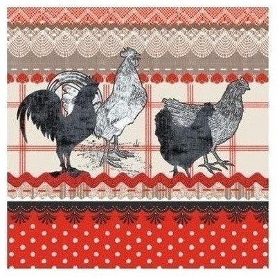 

craftsneed The Cry OF Rural Rooster Red Multicolor Napkins(2 Sheets)