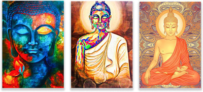 

Gautam Buddha Poster Combo Set Of 3 Posters Paper Print(18 inch X 12 inch, Rolled)