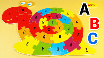 

Tickles Wooden Alphabet 26 Letter ABC Colourful Puzzle Learning Educational (Set of 4 Puzzle) for Kids 2 yrs Plus(5 Pieces)
