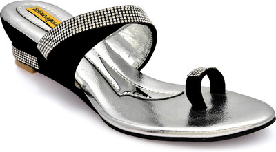 

Indirang Women Black Wedges