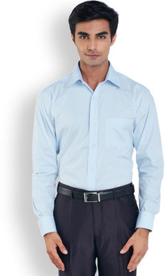 Raymond Men Solid Formal Blue Shirt