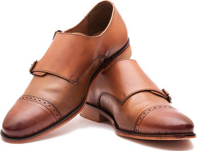 

The Leather Box Dual Monstrap Corporate Casuals For Men(Tan