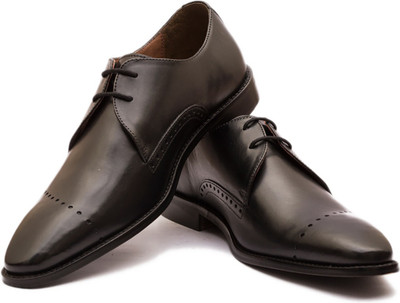 

The Leather Box Brogued Derby Brogues For Men(Black