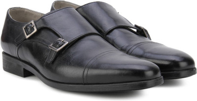 

Clarks Amieson Monk Black Leather Lace Up For Men(Black, Black leathe