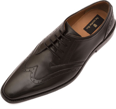 

The Leather Box Wing Tip Derby Corporate Casuals For Men(Black