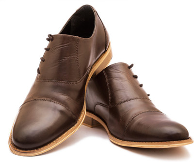 

The Leather Box Angular lace Up Oxford Corporate Casuals For Men(Brown