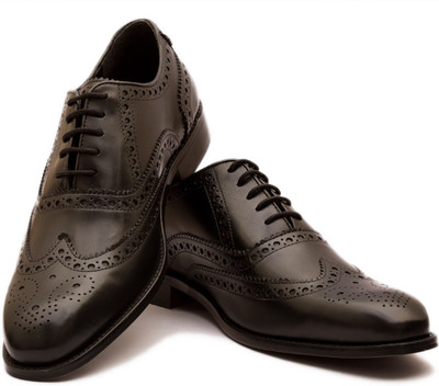 

The Leather Box Full Brogued Oxford Corporate Casuals For Men(Black