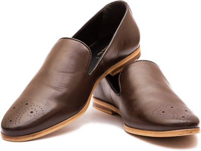

The Leather Box Brogued Loafers Loafers For Men(Brown