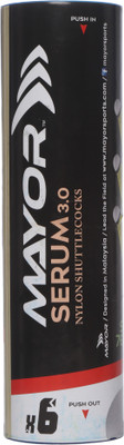 

Mayor SERUM 3.0 Nylon Shuttle - Yellow, White(Medium slow, 76, Pack of 6)
