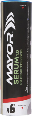 

Mayor SERUM 1.0 Nylon Shuttle - Yellow, White(Medium slow, 76, Pack of 6)
