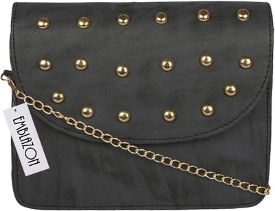 

Emblazon Women Casual Black PU Sling Bag