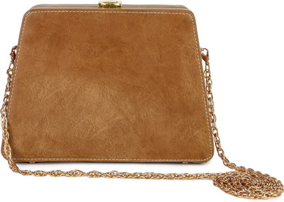 

Zoe Makhoa Women Evening/Party Tan PU Sling Bag
