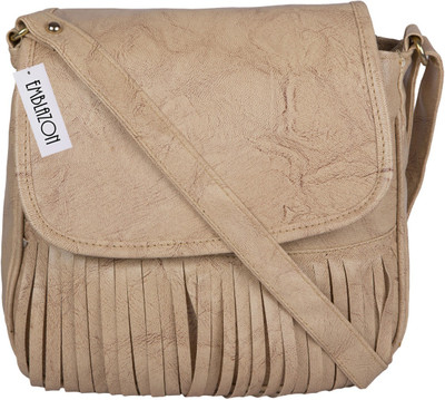 

Emblazon Women Casual Beige PU Sling Bag