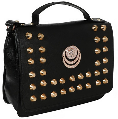 SWIDI Girls Casual Black PU Sling Bag