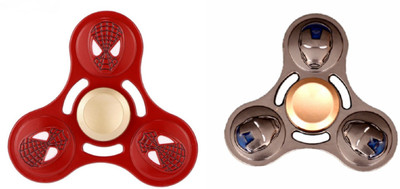 Montez Amazing Super Hero Metal Fidget Hand Spinner Toy Set Of 2(Multicolor)