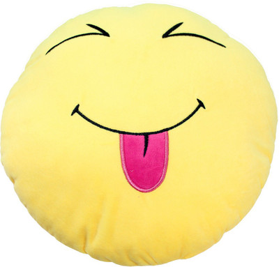 

Tickles Tongue Out Cushion - 33 cm(Yellow)
