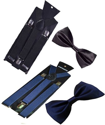 Sun Shopping Y- Back Suspenders for Men, Women(Black, Blue)