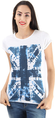 

Pepe Jeans Printed Women's Round Neck White, Blue T-Shirt
