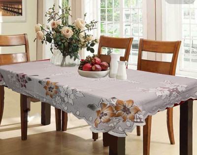 KUBER INDUSTRIES Printed 6 Seater Table Cover(Brown, Cotton)