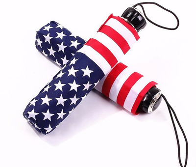 

VibeX ® Anti-uv UPF50+ Sunproof Lightweight Compact Travel American Flag s Umbrella(Multicolor)