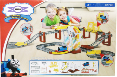 

Emob 62 PCS High Speed New Design Super Crafts Engine Track Set Toy with Sparkling Light and Real Sound Effect(Multicolor)
