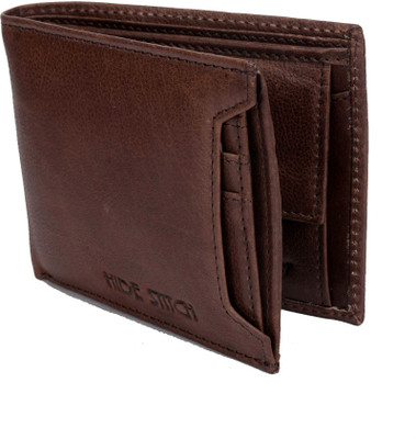 

Hidestitch Men Brown Genuine Leather Wallet(6 Card Slots), Brown-05