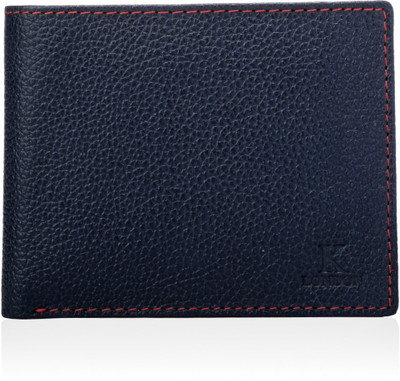 K London Men Blue Genuine Leather Wallet(4 Card Slots)