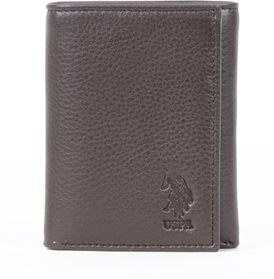 

U.S. Polo Assn Men Brown Artificial Leather Wallet(10 Card Slots), Dark brown