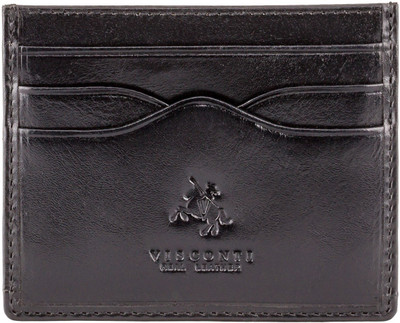 

Visconti Men Black Genuine Leather Card Holder(6 Card Slots), Italian black