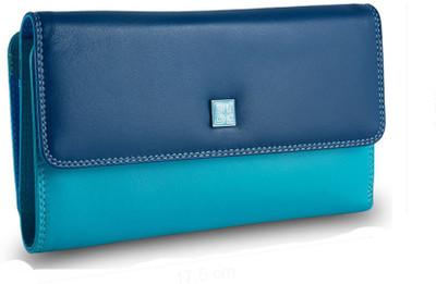 

Dudu Women Casual Blue Genuine Leather Wallet(14 Card Slots)