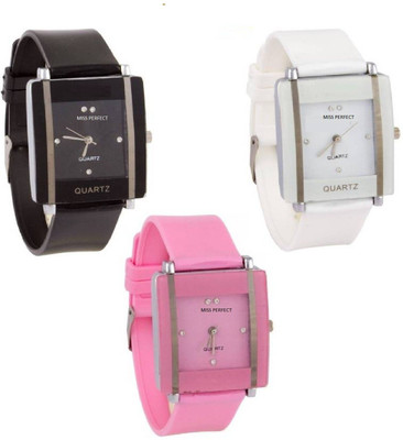 

Miss Perfect Pu Kawa Girls Watch Combo of - 3 Watch - For Women