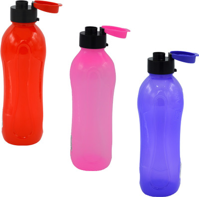 

Hrinkar Multi Use 1000 ml Water Bottles(Set of 3, Red, Pink, Purple)
