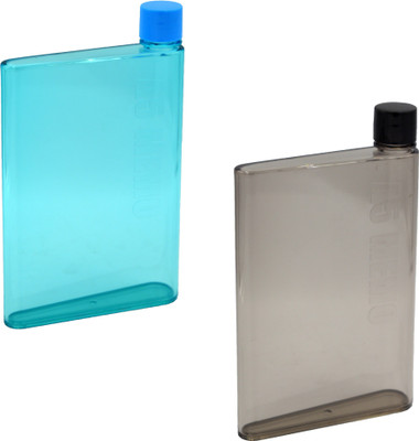 

Hrinkar Multi Use 420 ml Water Bottles(Set of 2, Blue, Grey)