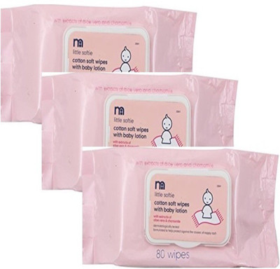 

Mothercare Wipes With Lotion 80Pc -3 pkt(3 Pieces)