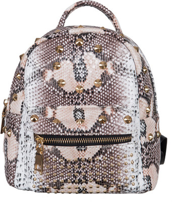 

peaubella Carmen Wood 10 L Backpack(White, Brown), Brown;white