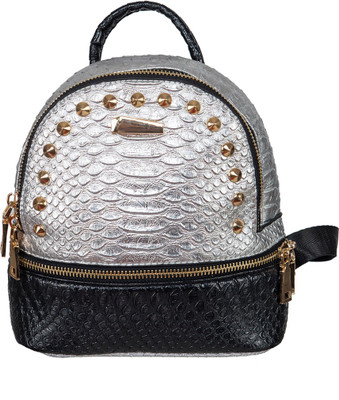 

peaubella Barbie Shine 10 L Backpack(Silver, Black), Black;silver